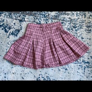 pink plaid skirt
